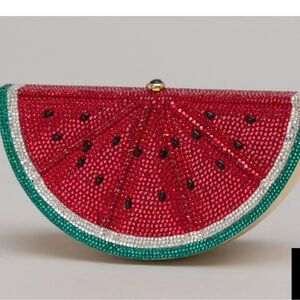 Judith Leiber Watermelon Clutch W/Swarovski Crystals NWT DEFECT Doesn't Close